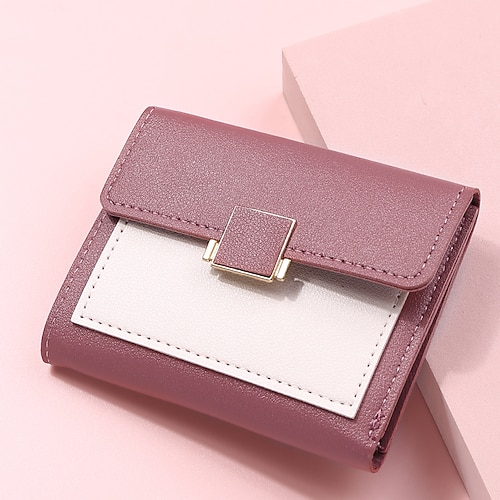 

Women's Coin Purse Wallet PU Leather Polyester Zipper Solid Color Daily Outdoor Dark Brown Black Pink Dusty Rose