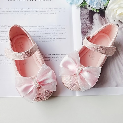 

Girls' Flats Flower Girl Shoes Lace Breathable Mesh Breathability Wedding Cute Dress Shoes Little Kids(4-7ys) Toddler(2-4ys) Toddler(9m-4ys) Wedding Party Party & Evening Bowknot Magic Tape White Pink