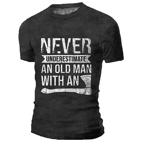

Men's Unisex T shirt 3D Print Graphic Prints Letter Crew Neck Street Daily Print Short Sleeve Tops Casual Designer Big and Tall Papa T Shirts Blue Black Gray / Summer