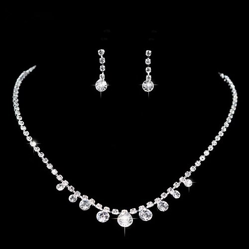 

Bridal Jewelry Sets 2pcs Rhinestone Alloy 1 Necklace Earrings Women's Dainty Personalized Stylish Lovely Retro Princess irregular Jewelry Set For Christmas Street Carnival