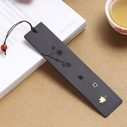 

Wood Bookmark Geometrical Plant Creative Pagination Mark Wood Retro Aesthetic Chinese Style Bookmark for Student Women Teens 13.93 inch