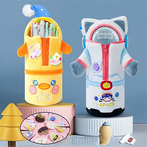 

PencilCasePenPouchMarkerBag Cartoon Cute Creative Plastics Plush Fabric for School Student Kids