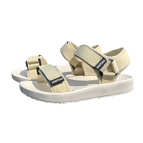 

Women's Sandals Flat Sandals Flat Heel Round Toe Open Toe Elegant Casual Daily PVC Magic Tape Spring Summer Solid Colored White Black Brown