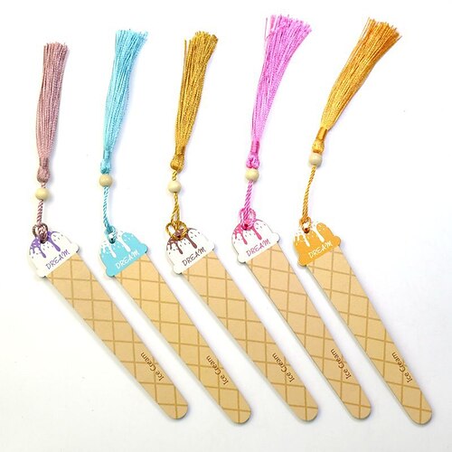 

5 pcs Wood Bookmark Geometrical Creative Pagination Mark Wood Paper Cute Chinese Style Funny Bookmark for Student Women Gifts 132.5 inch