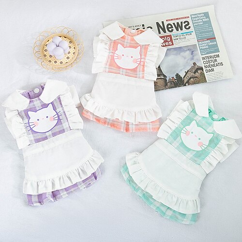 

Dog Cat Dress Animal Fashion Cute Holiday Casual / Daily Dog Clothes Puppy Clothes Dog Outfits Soft Green Purple Rosy Pink Costume for Girl and Boy Dog Cloth XS S M L XL 2XL