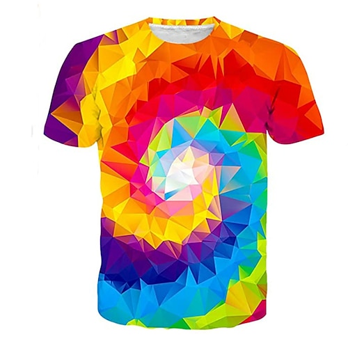 

Kids Boys T shirt Rainbow Outdoor 3D Print Short Sleeve Active 3-12 Years Spring Rainbow