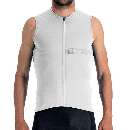 

21Grams Men's Cycling Vest Sleeveless Mountain Bike MTB Road Bike Cycling White Blue Polka Dot Bike Breathable Quick Dry Moisture Wicking Reflective Strips Back Pocket Polyester Spandex Sports Polka