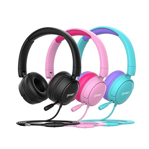 

Gorsun A62 Child Headphone With Microphon Bass Headset Stereo Cat Ear Earbuds Foldable 3.5mm AUX For Phone MP4 For Girl Boy Gift