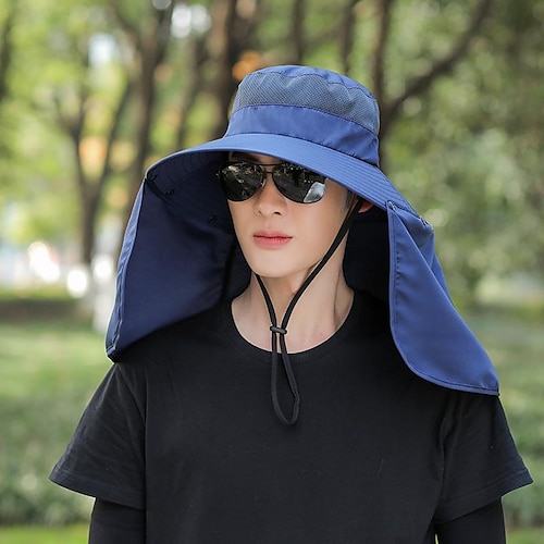 Hombre Mujer Gorro para el Sol Gorro de pesca Gorro para senderismo  Sombrero boonie Ala ancha con solapa para el cuello Verano Al aire libre  Protección solar UV Filtro Solar Protección UV