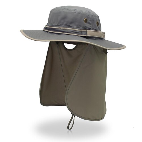 

Men's Women's Sun Hat Fishing Hat Hiking Hat Boonie hat Wide Brim with Neck Flap Summer Outdoor UV Sun Protection Sunscreen UV Protection Breathable Hat Dark gray beige Dark Blue Beige Shawl Pink