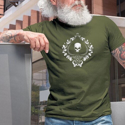 

Men's T shirt Hot Stamping Heart Round Neck Casual Daily Print Short Sleeve Tops Simple Basic Blue Black Gray