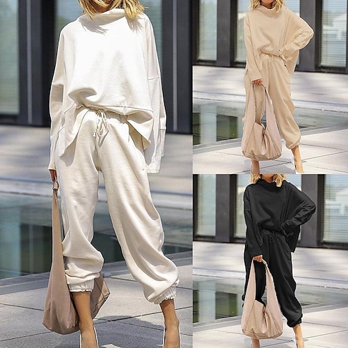 

fd026 spot 2022 spring and autumn amazon europe and the united states cross-border hot sale loose ins top casual pants two-piece suit