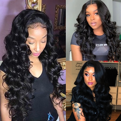 

Remy Human Hair 5x5 Closure 13x4 Lace Front 4x4 Lace Front Wig Side Part Asymmetrical Deep Parting Brazilian Hair Body Wave Loose Curl Natural Wig 150% Density Natural Hairline 100% Virgin For Women