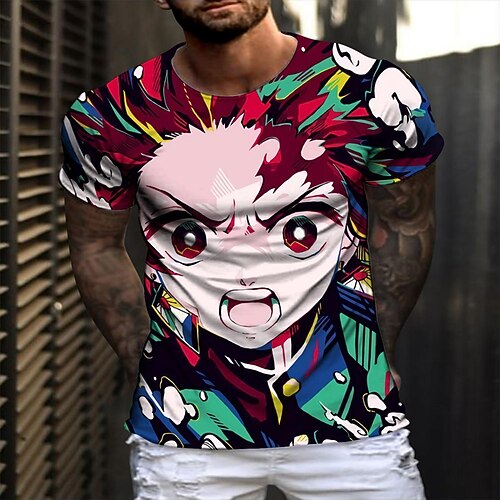 

Inspired by Demon Slayer: Kimetsu no Yaiba Kamado Tanjirou T-shirt Anime 100% Polyester Anime Classic Retro Vintage T-shirt For Men's