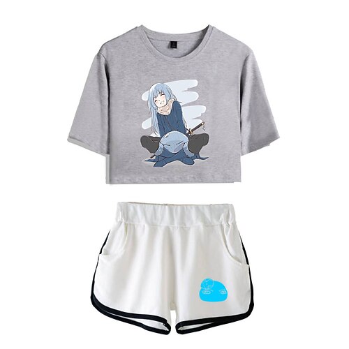 

Inspired by That Time I Got Reincarnated as a Slime Cosplay Outfits Crop Top 100% Polyester Anime Harajuku Graphic Shorts For Women's