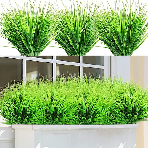

Artificial Green Plant Seven-Forked Spring Grass Artificial Flower Outdoor Plant Greening Decoration Engineering Plastic Shrub Green Grass