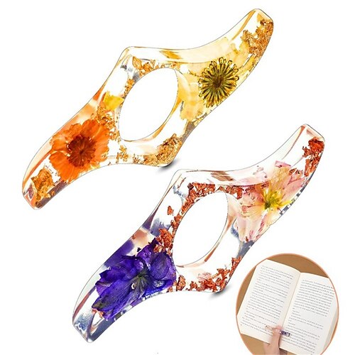 

4 pcs Thumb Bookmark Geometrical Creative Pagination Mark Resin Aesthetic Funny Bookmark for Student Women 3.111.30.35 inch