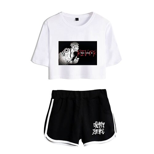 

Inspired by Jujutsu Kaisen Gojo Satoru Outfits Crop Top 100% Polyester Anime Harajuku Graphic Shorts For Women's