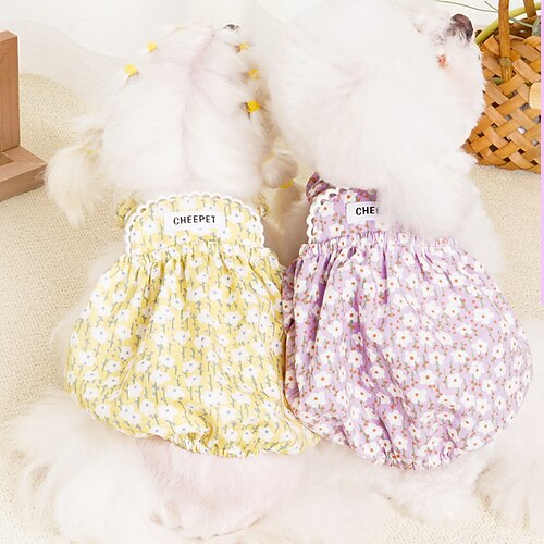 

Dog Cat Dress Flower / Floral Fashion Cute Holiday Casual / Daily Dog Clothes Puppy Clothes Dog Outfits Soft Blue Purple Pink Costume for Girl and Boy Dog Polyester S M L XL 2XL