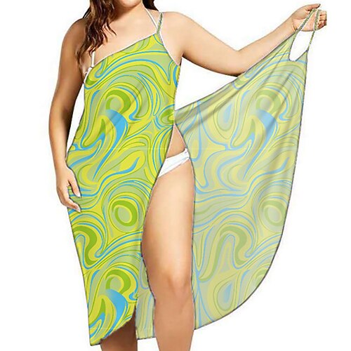

Women's Swimwear Cover Up Beach Dress Normal Swimsuit Printing for Big Busts Floral Print Green White Black Blue Gray Bathing Suits New Vacation Fashion / Sexy / Modern / Leopard