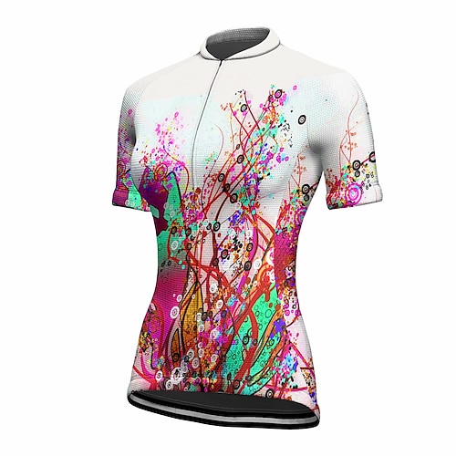 

21Grams Women's Short Sleeve Cycling Jersey Summer Spandex Red Graffiti Bike Top Mountain Bike MTB Road Bike Cycling Quick Dry Moisture Wicking Sports Clothing Apparel / Athleisure