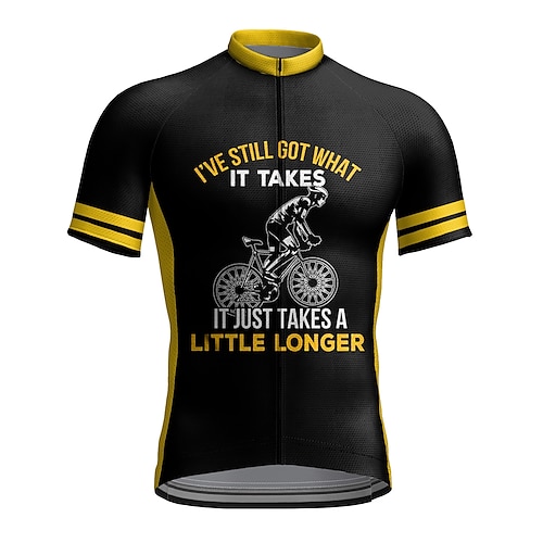 

21Grams Men's Cycling Jersey Short Sleeve Bike Top with 3 Rear Pockets Mountain Bike MTB Road Bike Cycling Breathable Quick Dry Moisture Wicking Reflective Strips Black Graphic Polyester Spandex