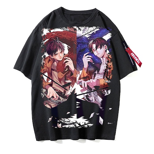 

Inspired by Attack on Titan Eren Jaeger Mikasa Ackerman Levi·Ackerman Cosplay Costume T-shirt Polyester / Cotton Blend Pattern Harajuku Graphic Kawaii T-shirt For Men's / Women's / Couple's