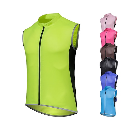 

Men's Cycling Vest Sleeveless Black Green Rosy Pink Bike Breathable Quick Dry Sweat wicking Polyester Sports Solid Color Clothing Apparel / Micro-elastic / Athleisure