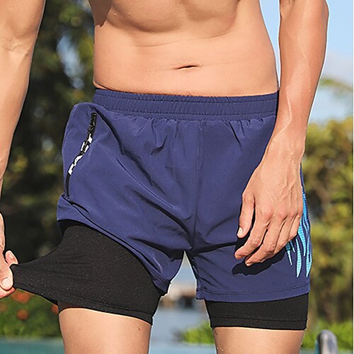 

Men's Swim Shorts Swim Trunks Quick Dry Lightweight Board Shorts Bathing Suit Compression Liner Drawstring with Pockets Swimming Surfing Beach Water Sports Printed Summer