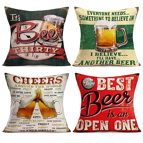 

Vintage Double Side Cushion Cover 4PC/set Soft Decorative Square Throw Pillow Cover Cushion Case Pillowcase for Sofa Bedroom Superior Quality Machine Washable