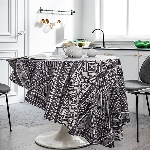 

Farmhouse Style Pastoral Tablecloth Cotton Linen Fabric Table Cloth,Washable Table Cover Dust-Proof Wrinkle Resistant for Restaurant, Picnic, Indoor and Outdoor Dining