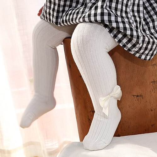 

Kids Girls' Socks White Black Gray Solid Colored Patchwork Fall Winter Cute Daily Wear 1-12 Years