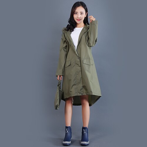 

Women's Adult Long Hiking Fashion Waterproof Windbreaker Poncho Ladies Lightweight