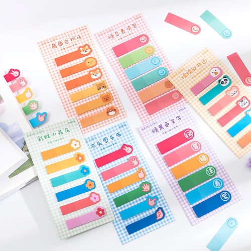 

5 pcs Transparent Sticky Notes / Transparent Colorful PET Waterproof Translucent Self-adhesive Post It Notes for School Office Student