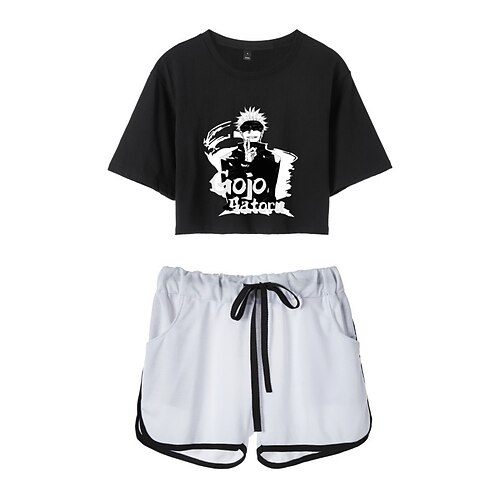 

Inspired by Jujutsu Kaisen Gojo Satoru Crop Top Cartoon 100% Polyester Anime Harajuku Graphic Shorts For Women's