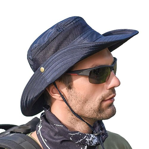 

Men's Women's Sun Hat Fishing Hat Hiking Hat Boonie hat Wide Brim Summer Outdoor UV Sun Protection Breathable Quick Dry Lightweight Hat ArmyGreen Grey Brown for Fishing Climbing Running