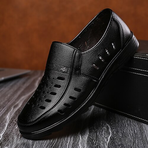 

Men's Loafers Slip-Ons Classic British Daily Office Career PU Booties / Ankle Boots Black Brown Spring Summer
