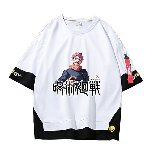 

Inspired by Jujutsu Kaisen Yuji Itadori T-shirt Cartoon 100% Polyester Anime Fake two piece Harajuku Street Style T-shirt For Men's / Women's / Couple's