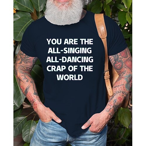 

Men's T shirt Hot Stamping Letter Round Neck Casual Daily Print Short Sleeve Tops Simple Basic Blue Black Gray