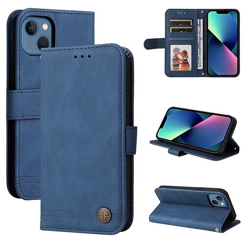 

Phone Case For Apple Wallet Card iPhone 13 Pro Max 12 Mini 11 X XR XS Max 8 7 Card Holder Flip Shockproof Solid Colored PU Leather