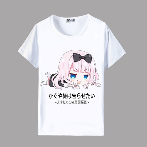 

Kaguya-sama: Liebe ist Krieg Shinomiya Kaguya Cosplay Kostüm T-Shirt-Ärmel Zeichentrick Anime Harajuku Grafik Kawaii T-shirt Für Herren Damen Unisex Erwachsene Heißprägen 100% Polyester