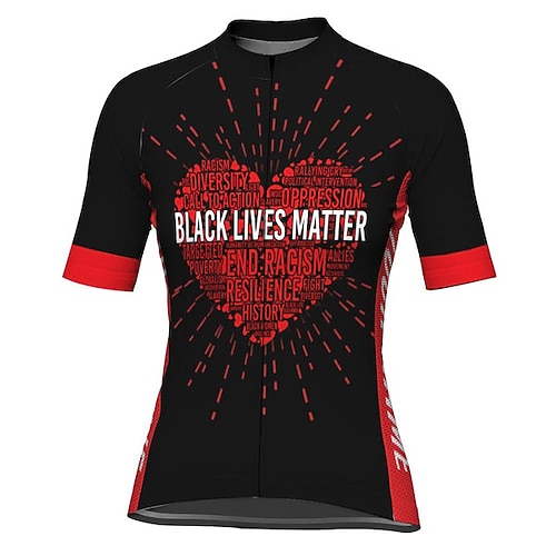 

21Grams Women's Short Sleeve Cycling Jersey Black Heart Bike Top Mountain Bike MTB Road Bike Cycling Spandex Polyester Breathable Quick Dry Moisture Wicking Sports Clothing Apparel / Athleisure