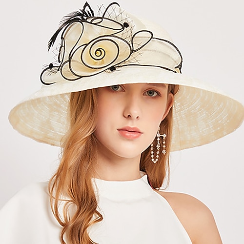 

Vintage Style Elegant Acrylic / Cotton / Lace Kentucky Derby Hat / Hats with Feather / Lace / MiniSpot 1 PC Casual / Holiday Headpiece