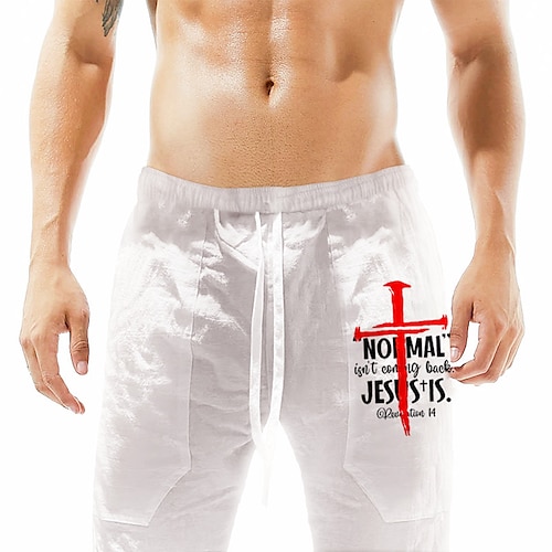 

Men's Stylish Designer Straight Shorts Elastic Waist Print Short Pants Sports Outdoor Daily Graphic Prints Letter Cotton Blend Comfort Breathable Mid Waist Green White Khaki Brown M L XL XXL 3XL