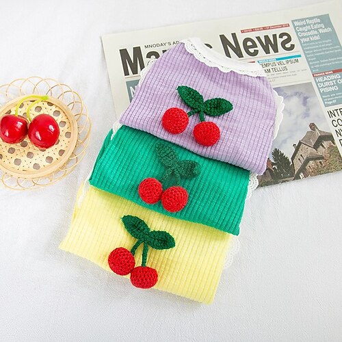 

Dog Cat Shirt / T-Shirt Fruit Fashion Cute Sports Casual / Daily Dog Clothes Puppy Clothes Dog Outfits Soft Green Purple Yellow Costume for Girl and Boy Dog Knitting XS S M L XL 2XL