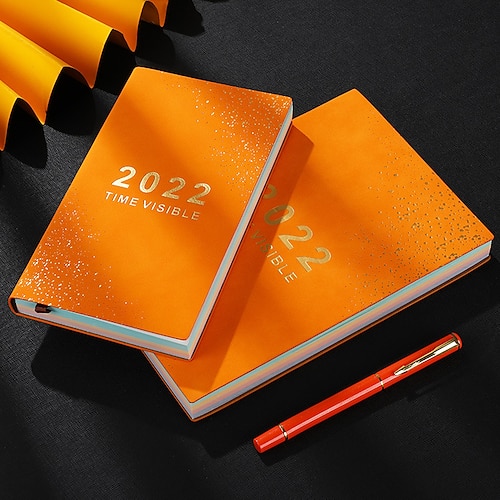 

2022 Leather Pocket Daily Weekly Monthly Planner A5 5.8×8.3 Inch A6 4.1×5.8 Inch Classic PU Hardcover Portable Mini Small Planner 270 Pages for School Office Student