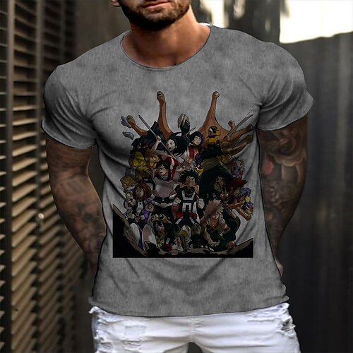 

Inspired by My Hero Academia Boko No Hero Bakugou Katsuki Deku T-shirt Anime 100% Polyester Anime Classic Retro Vintage T-shirt For Men's