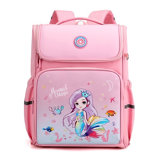 

Cartoon Animal School Backpack Bookbag for Student Classic Large Capacity With Water Bottle Pocket Polyester School Bag Satchel