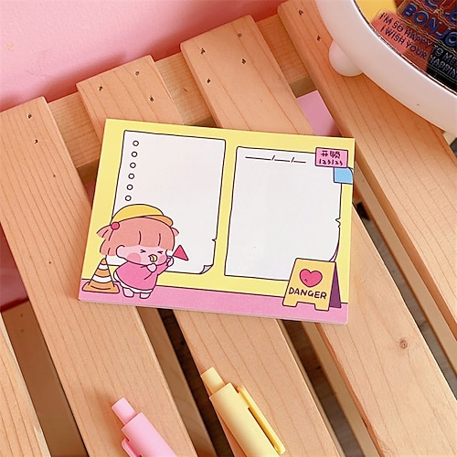 

5 pcs Sticky Notes 43 inch Colorful Paper Lined Cute Self-adhesive Post It Notes for School Office Student