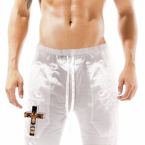 

Men's Stylish Designer Straight Shorts Elastic Waist Print Short Pants Sports Outdoor Daily Graphic Prints Animal Cotton Blend Comfort Breathable Mid Waist Green White Khaki Brown M L XL XXL 3XL